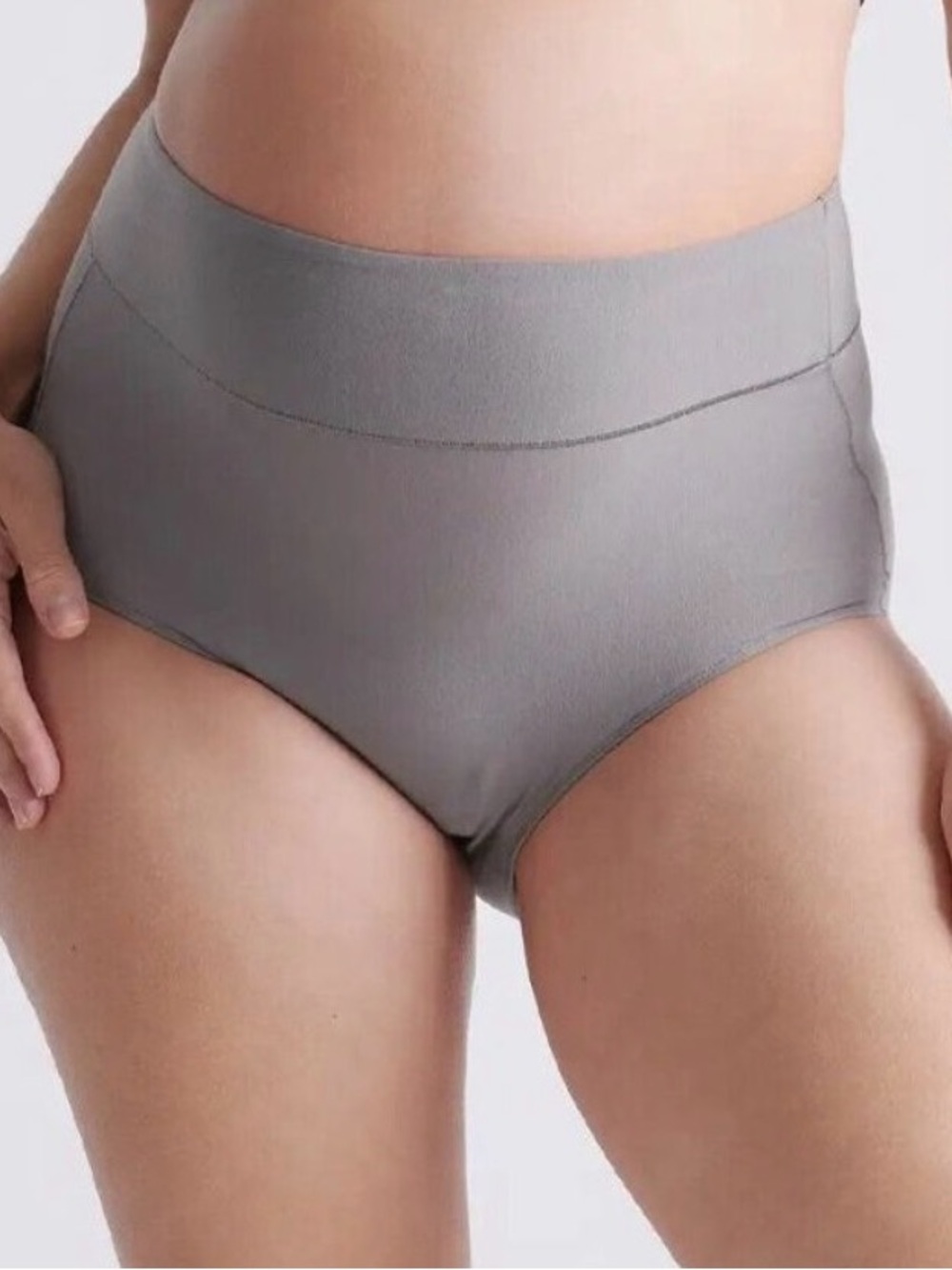 NWT Quince High-Waisted Maternity/Post-Partum Briefs Micromodal 3-Pack XS Grey